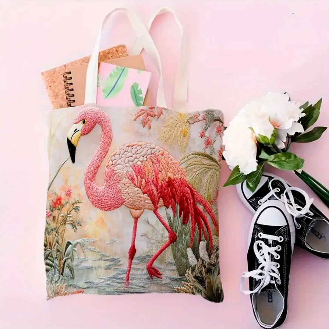 Bolsa de Mandado Tote Bag Diseño Naturaleza Flamingo