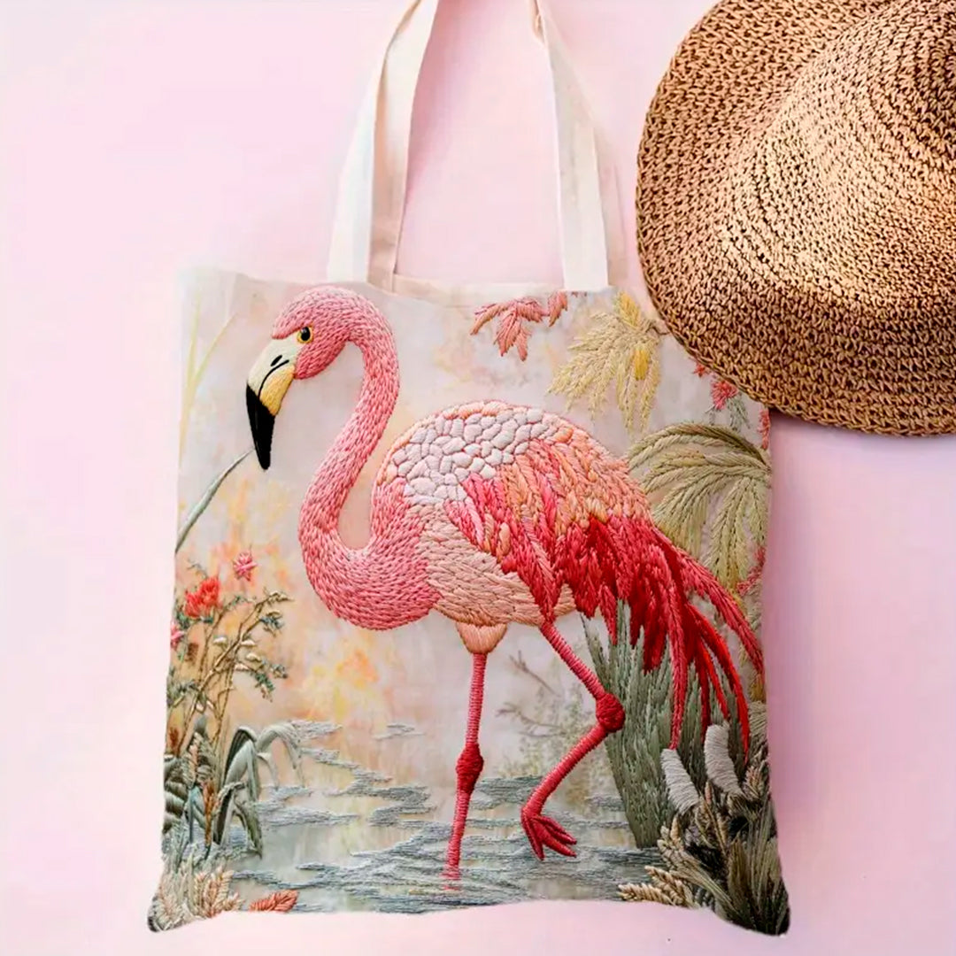 Bolsa de Mandado Tote Bag Diseño Naturaleza Flamingo