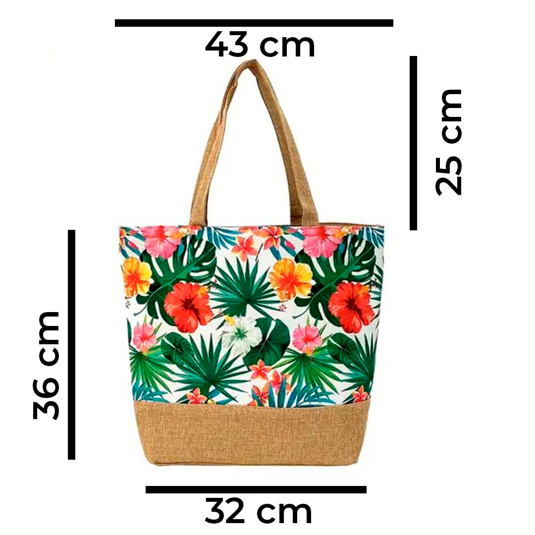 Bolso estilo floral de lino