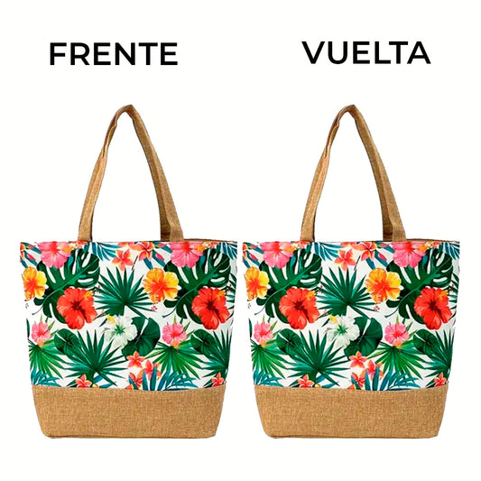 Bolso estilo floral de lino