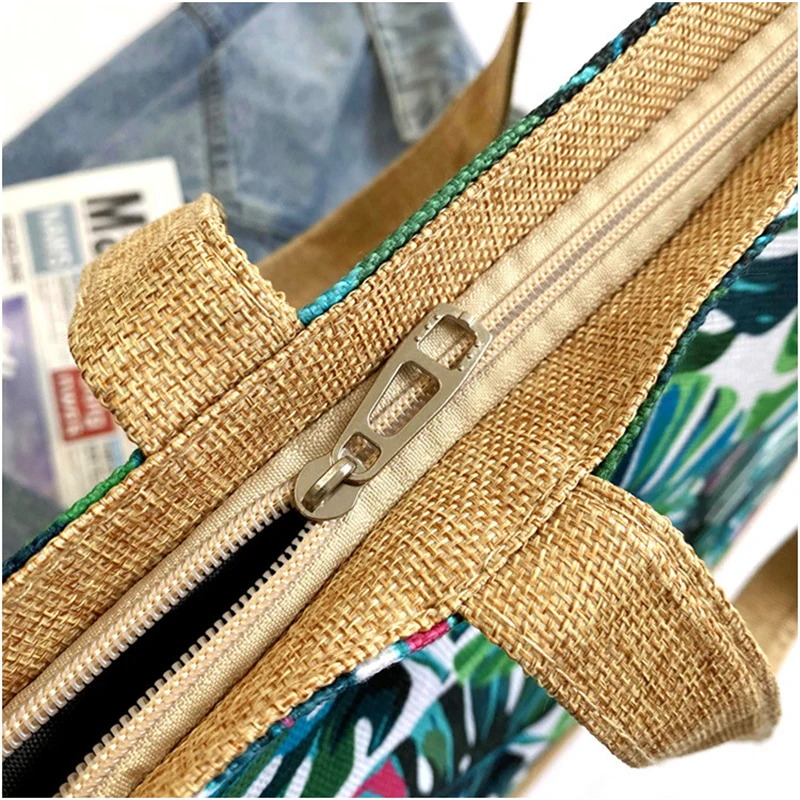Bolso estilo floral de lino