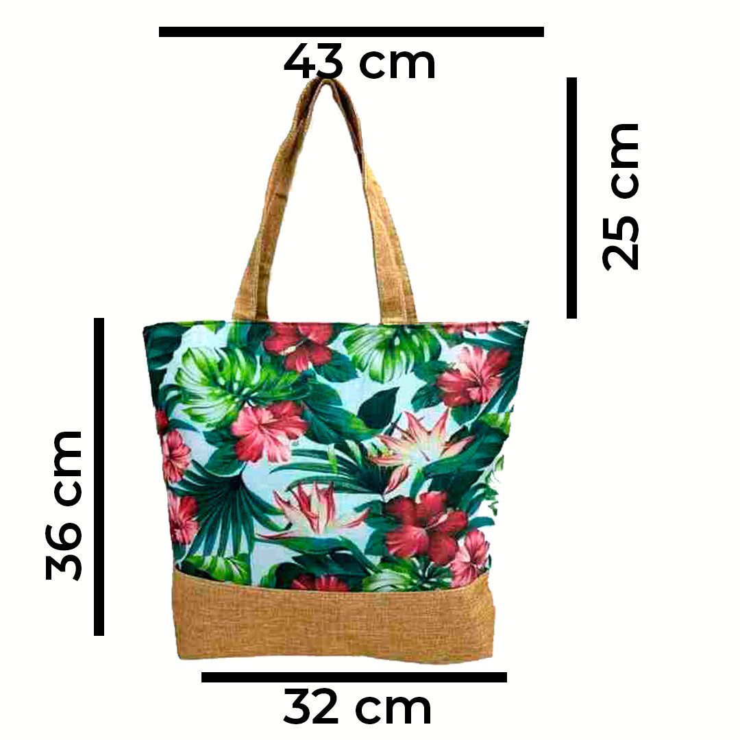 Bolso estilo floral de lino