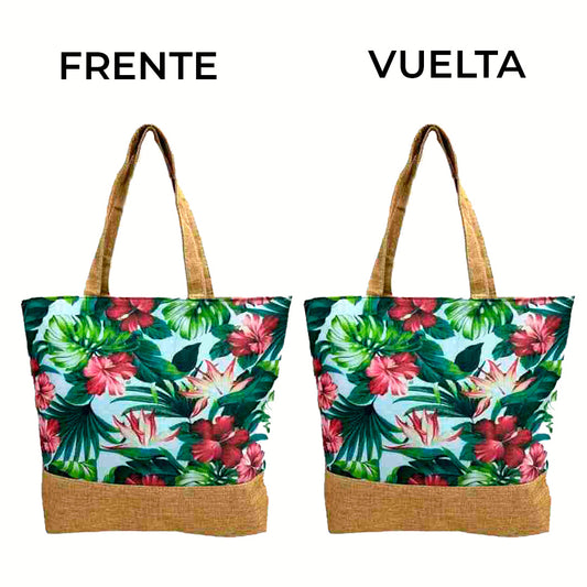 Bolso estilo floral de lino
