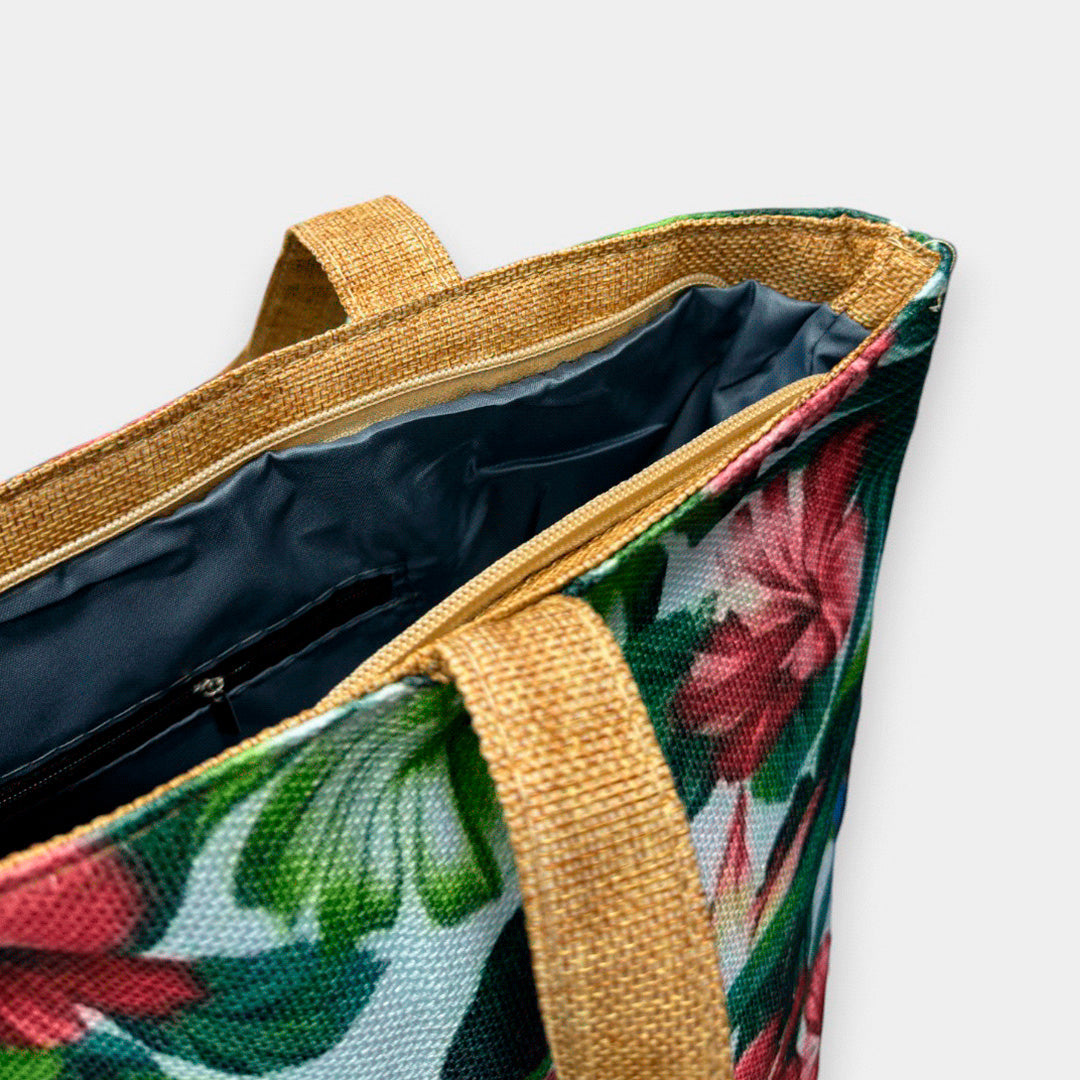 Bolso estilo floral de lino