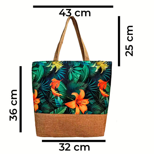 Bolsa estilo floral de lino
