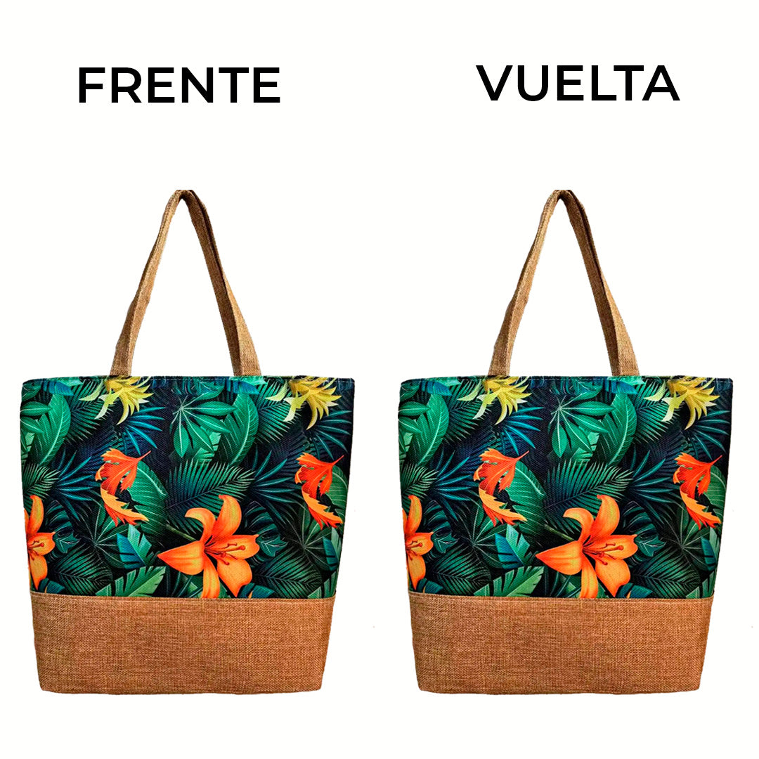 Bolsa estilo floral de lino