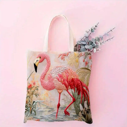 Bolsa de Mandado Tote Bag Diseño Naturaleza Flamingo