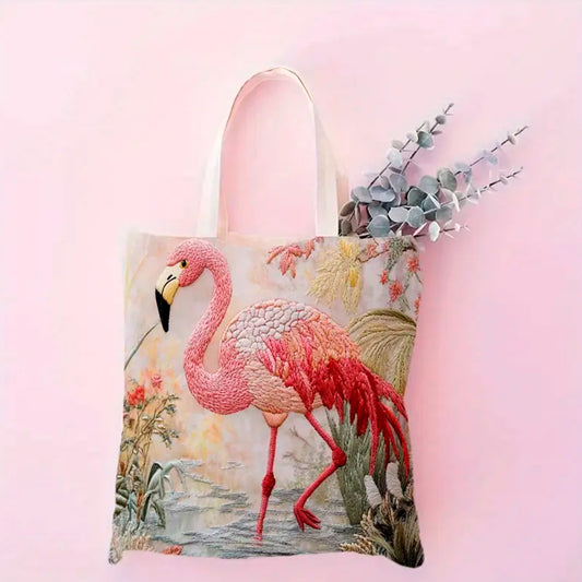 Bolsa de Mandado Tote Bag Diseño Naturaleza Flamingo