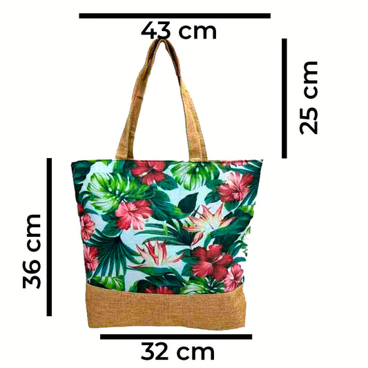 Bolso estilo floral de lino