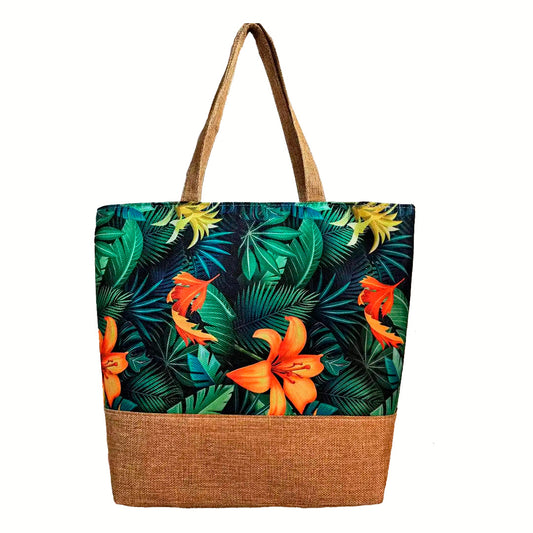Bolsa estilo floral de lino